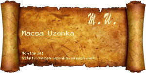 Macsa Uzonka névjegykártya